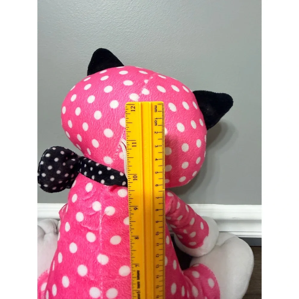 Toy Factory Polka Dottie Pink‎ Cat Plush